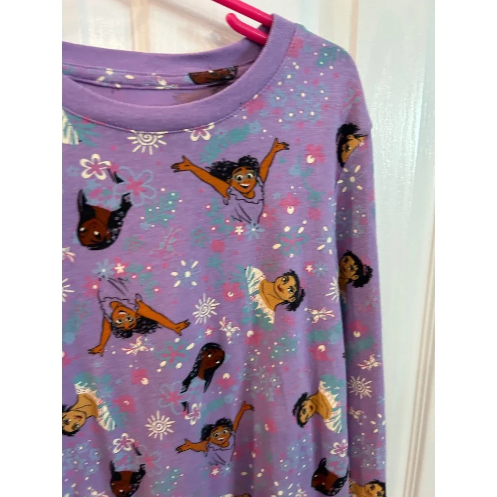 Disney Encanto Dress Purple Mirabel Isabela Luisa Long Sleeve Ruffle Hem Girls M